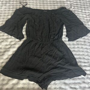 Jealous Tomato Black Off-Shoulder Romper